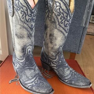 Old Gringo Blue and Gray Cowboy Boots